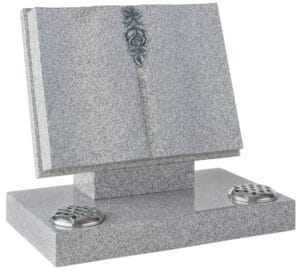 WG133 Book Shaped Memorial with Carved Rose