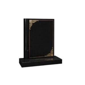 wg140 book shaped memorial with polished page recess