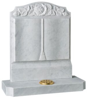wg188 funeral headstone book with flower carving