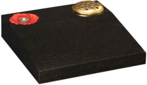 wg257 cremation memorial with carved poppy design