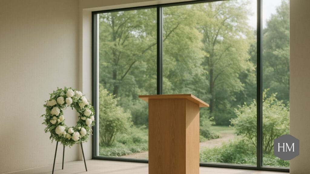 Modern memorial service setting for secular funeral readings
