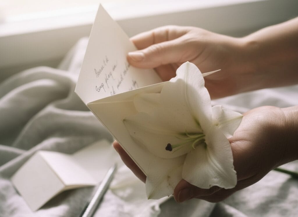  a close up warm toned photograph of hands gently